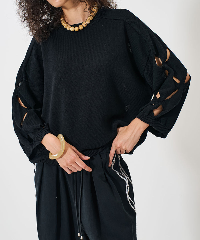 【YENN/イエン】CUT OUT PATTERN PO/カットアウトパターンプルオーバー