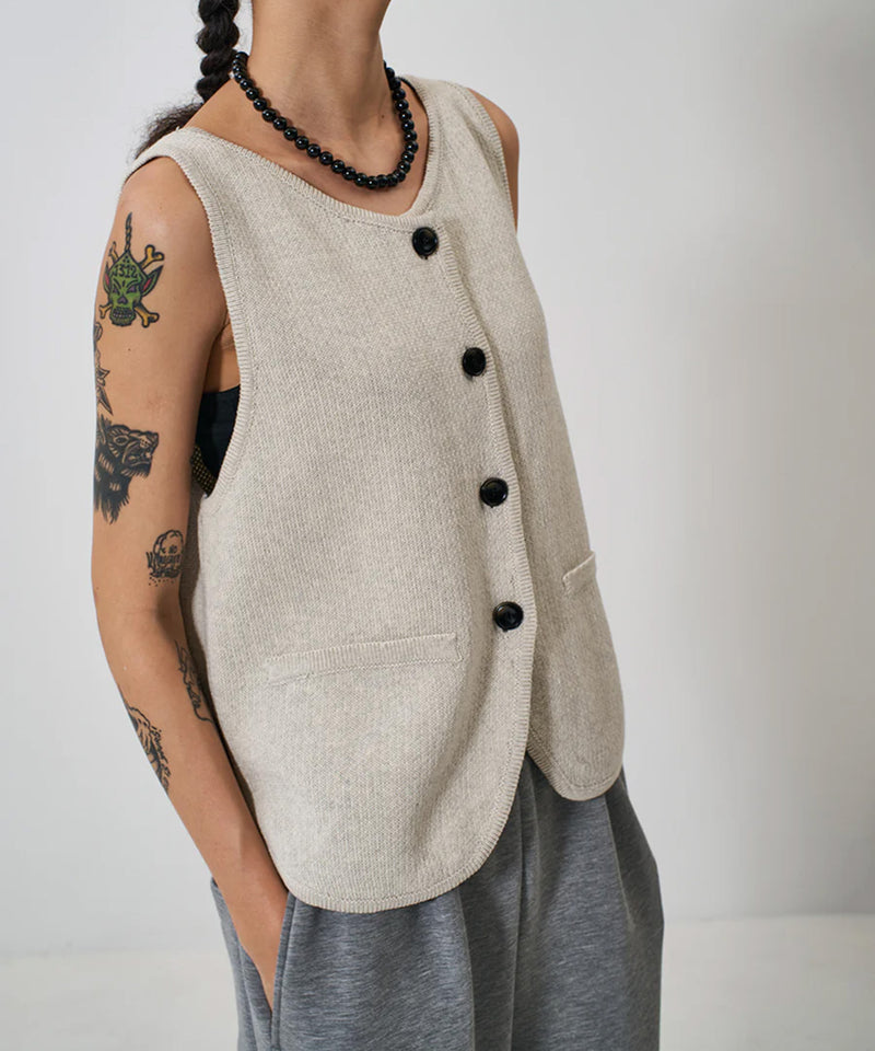 【YENN/イエン】BOAT NECK KNIT VEST/ボートネック ニット ベスト
