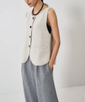 【YENN / イエン】BOAT NECK KNIT VEST / ボートネック ニット ベスト