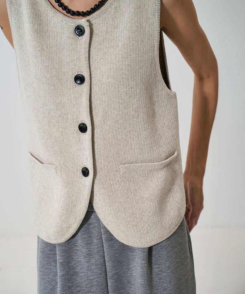 【YENN/イエン】BOAT NECK KNIT VEST/ボートネック ニット ベスト