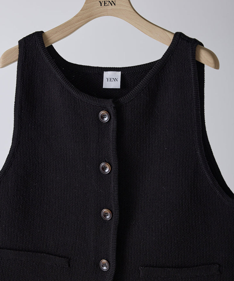 【YENN/イエン】BOAT NECK KNIT VEST/ボートネック ニット ベスト