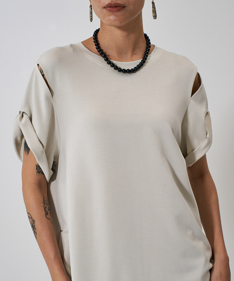 【YENN/イエン】EYELETS TEE DRESS/アイレットティードレス