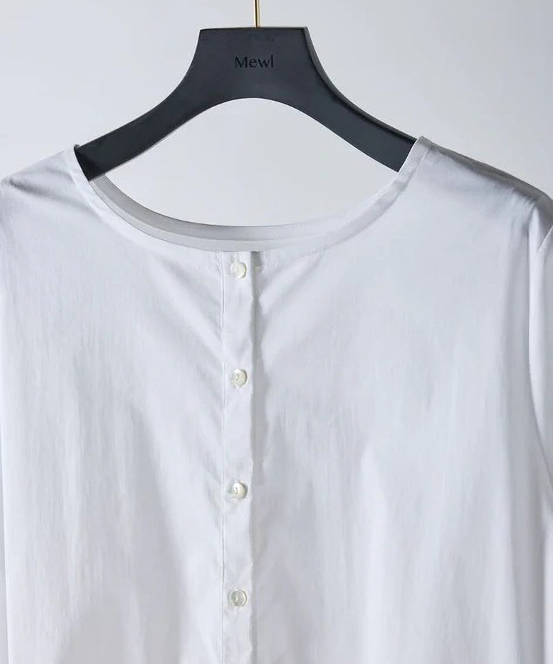 【Mewl/ミュール】ペプラムフリル2WAYブラウス