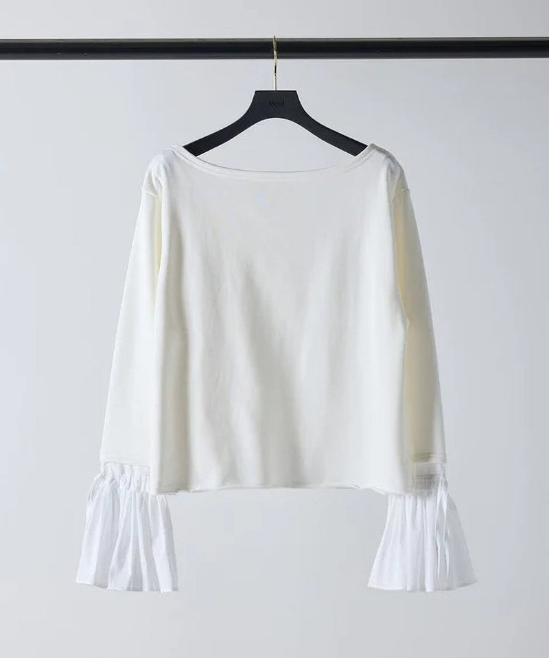 【Mewl/ミュール】オフショルシャツスリーブスウェット