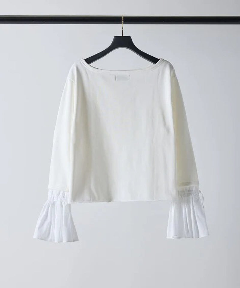 【Mewl/ミュール】オフショルシャツスリーブスウェット