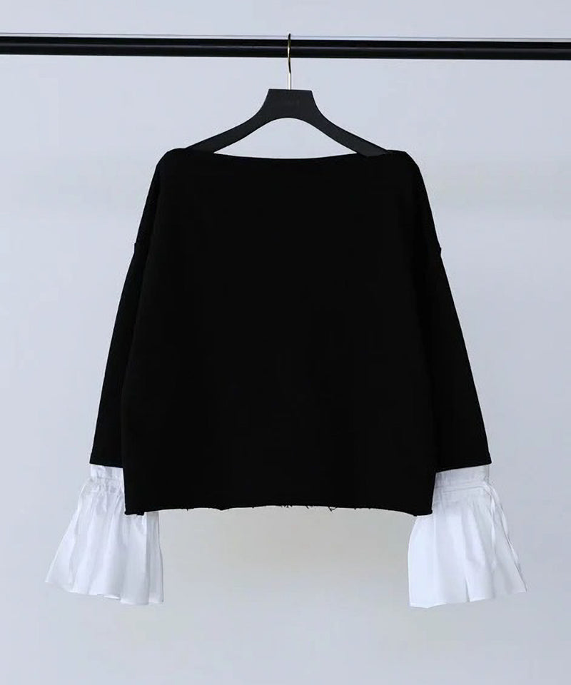 【Mewl/ミュール】オフショルシャツスリーブスウェット