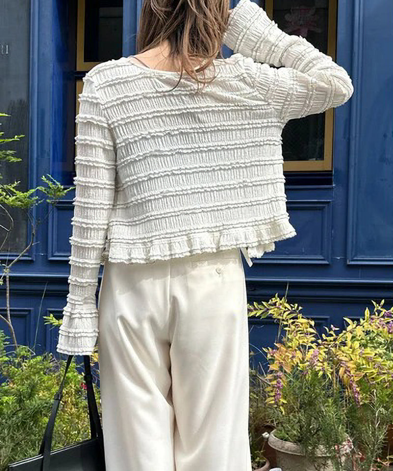 【Mewl/ミュール】ミニフリル2WAYカーデ