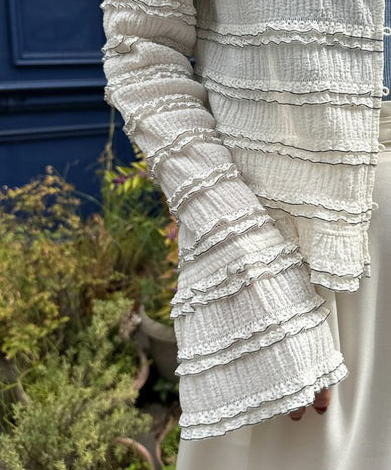 【Mewl/ミュール】ミニフリル2WAYカーデ