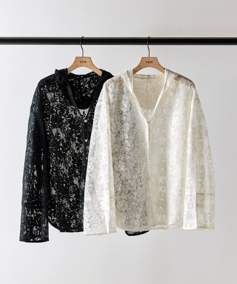 【YENN / イエン】PORTABLE LACE HOODIE ポータブルレースフーディー
