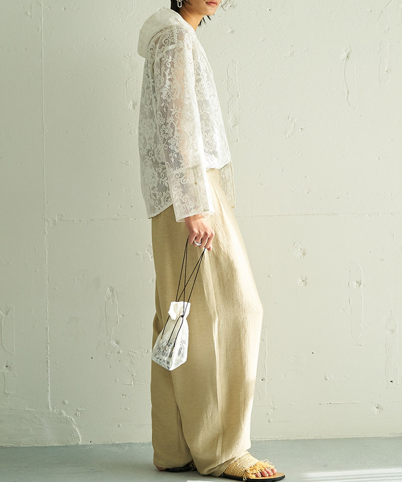 【YENN / イエン】PORTABLE LACE HOODIE ポータブルレースフーディー