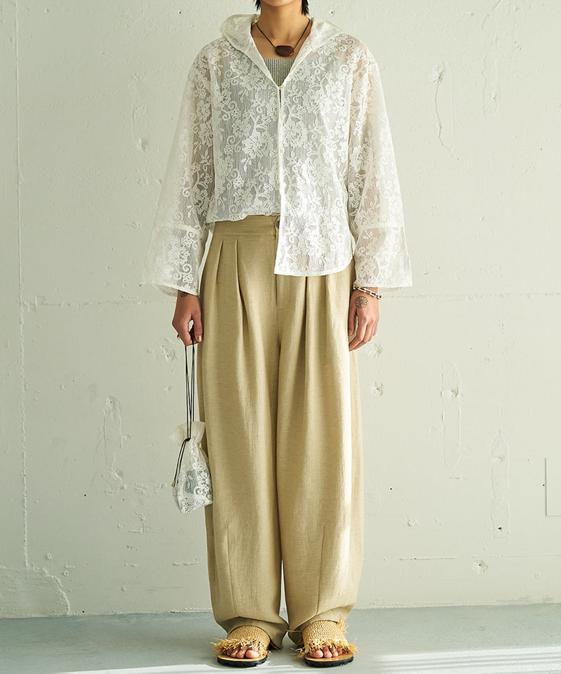 【YENN / イエン】PORTABLE LACE HOODIE ポータブルレースフーディー