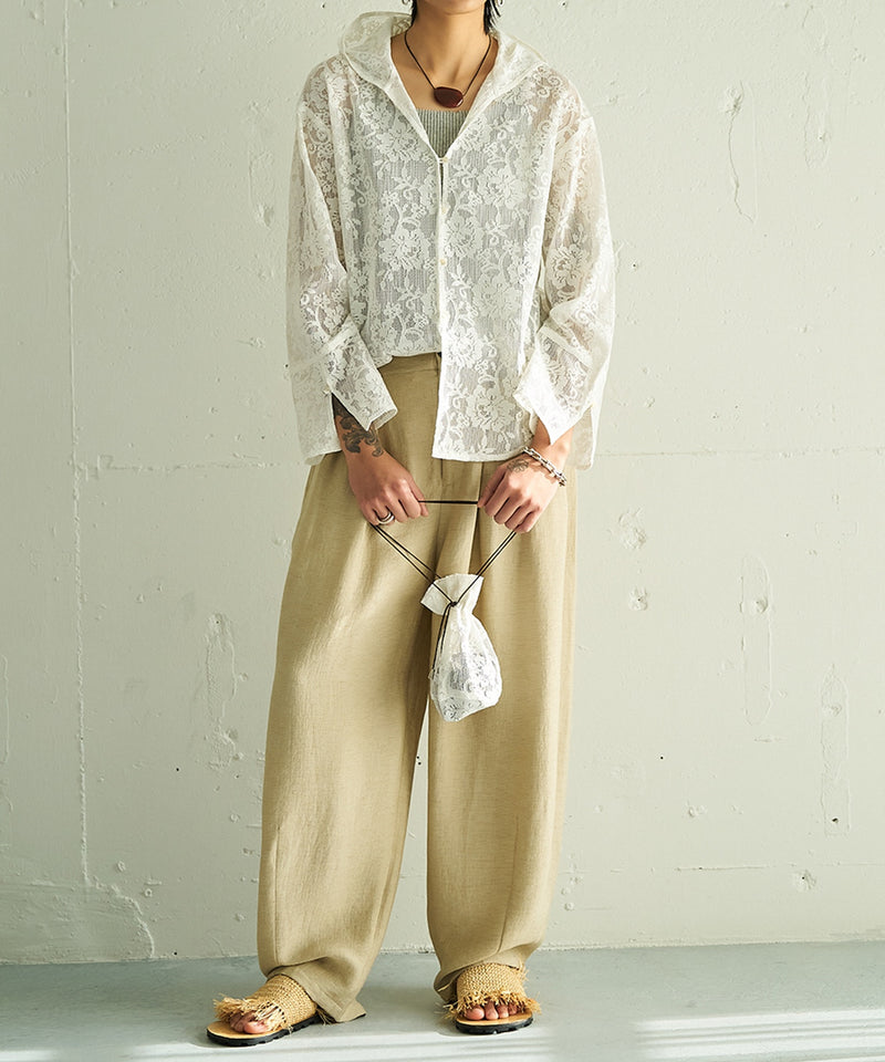 【YENN / イエン】PORTABLE LACE HOODIE ポータブルレースフーディー