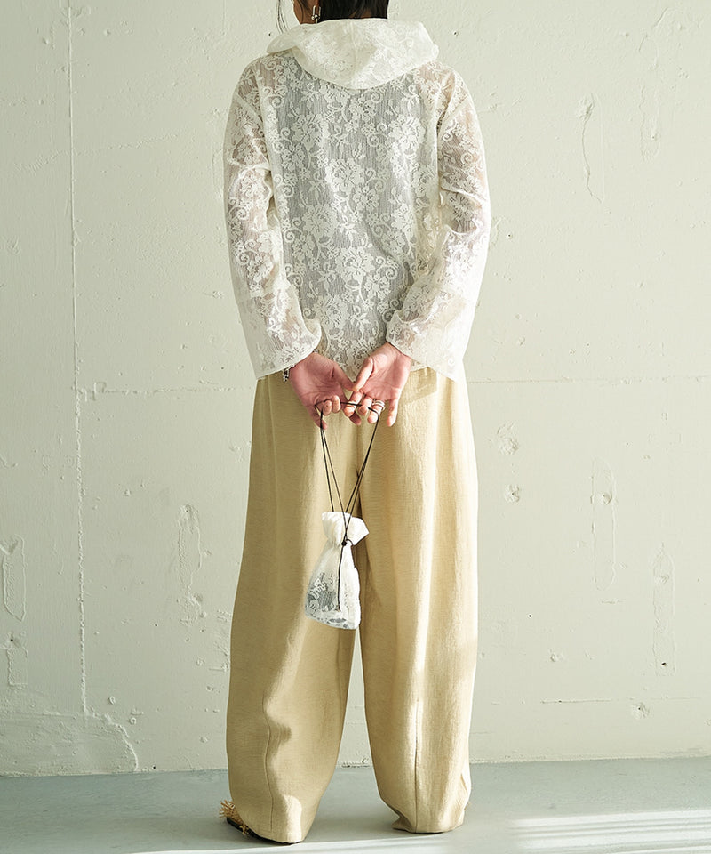 【YENN / イエン】PORTABLE LACE HOODIE ポータブルレースフーディー