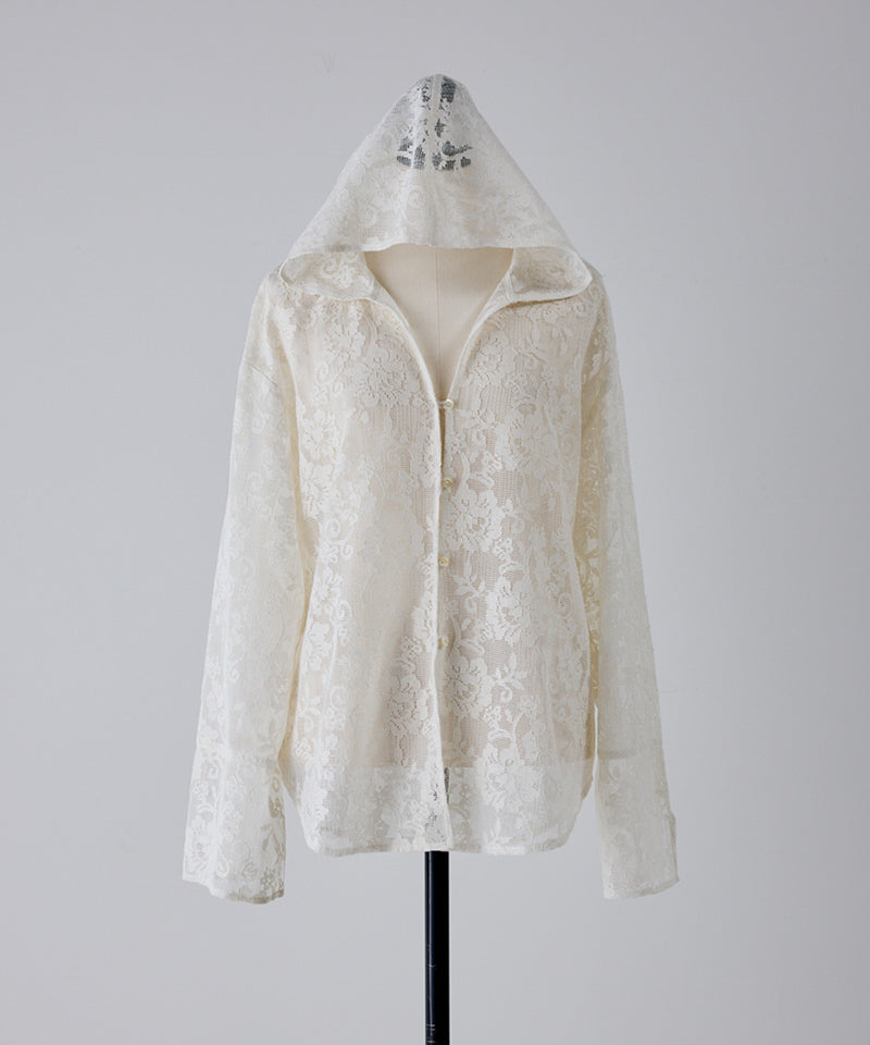 【YENN / イエン】PORTABLE LACE HOODIE ポータブルレースフーディー