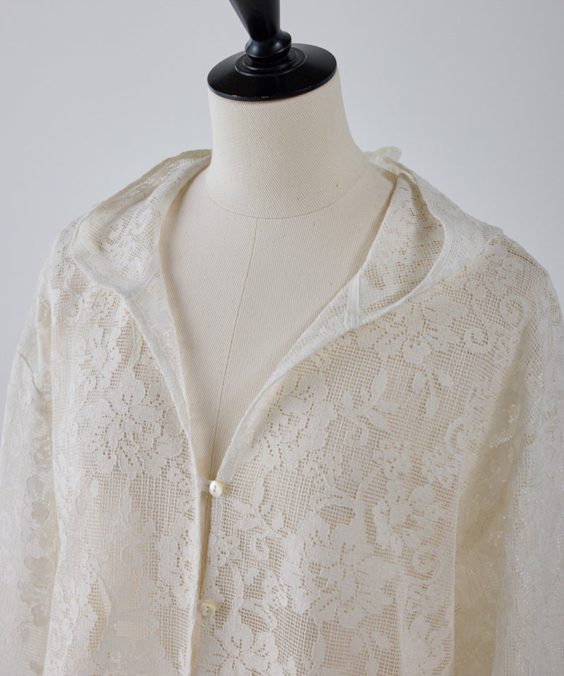 【YENN / イエン】PORTABLE LACE HOODIE ポータブルレースフーディー