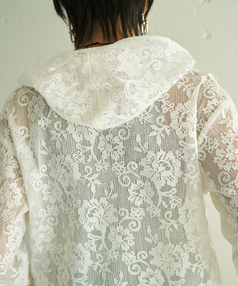 【YENN / イエン】PORTABLE LACE HOODIE ポータブルレースフーディー