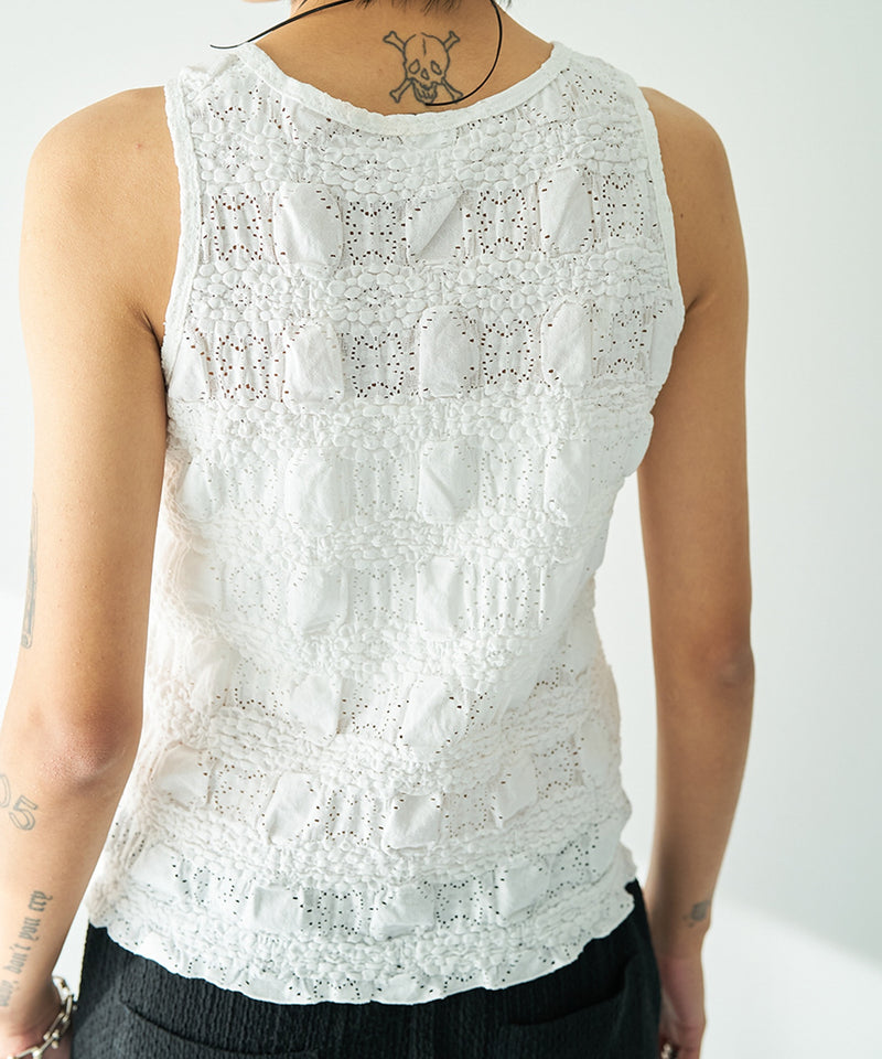 【YENN / イエン】SHRUNK LACE TANKTOP / シュランクレースタンクトップ