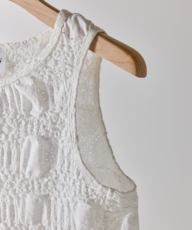 【YENN / イエン】SHRUNK LACE TANKTOP / シュランクレースタンクトップ
