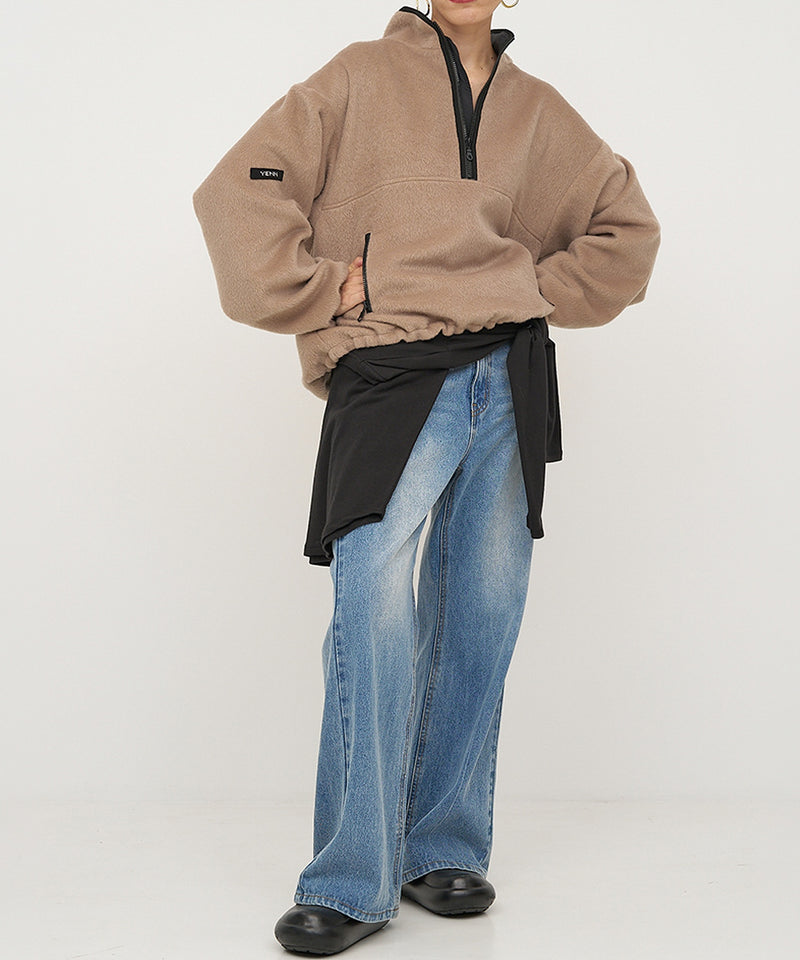 【YENN / イエン】SHAGGY HALF ZIP JK / シャギーハーフジップジャケット