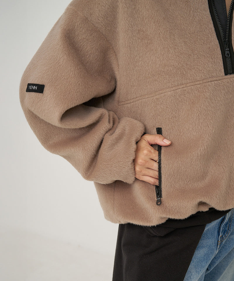 【YENN / イエン】SHAGGY HALF ZIP JK / シャギーハーフジップジャケット