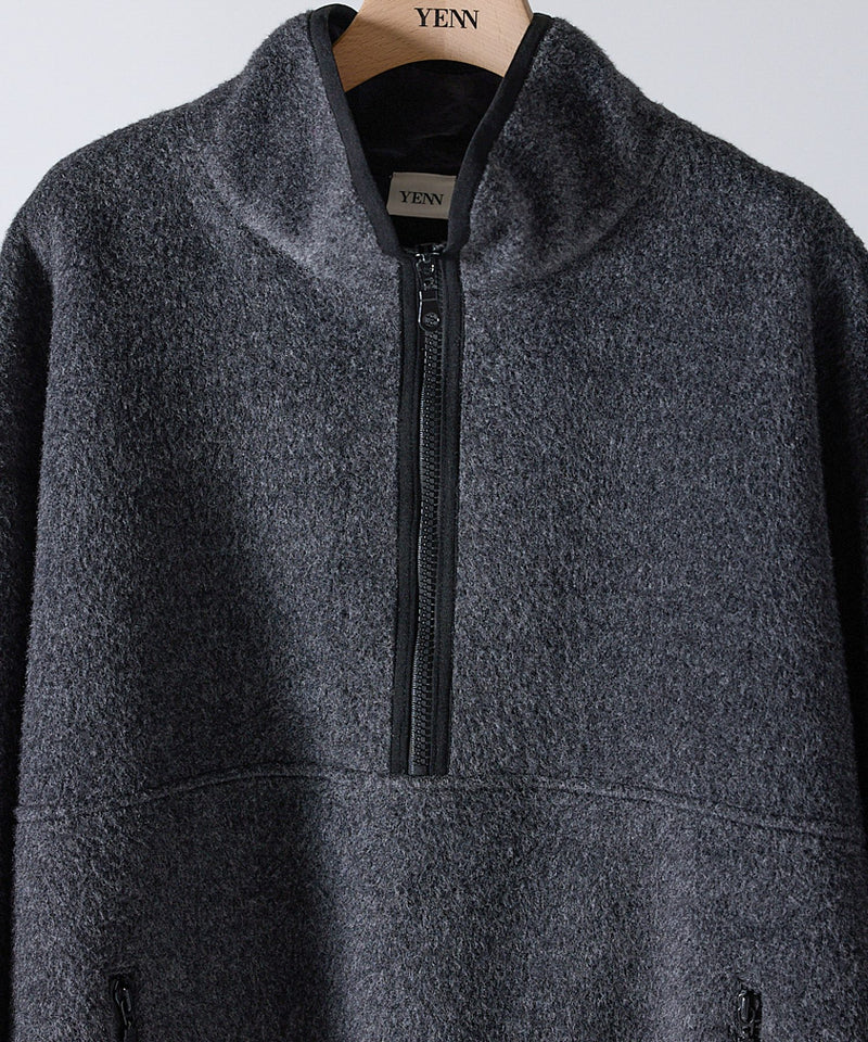 【YENN / イエン】SHAGGY HALF ZIP JK / シャギーハーフジップジャケット
