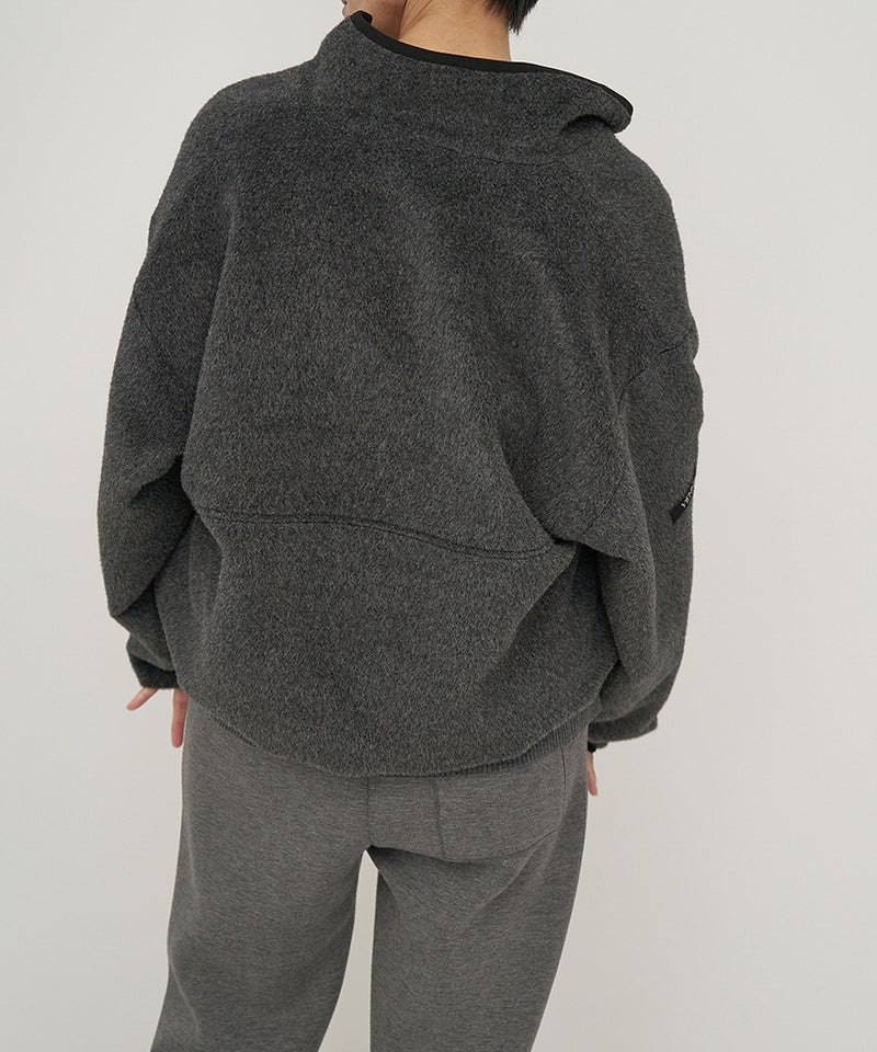 【YENN / イエン】SHAGGY HALF ZIP JK / シャギーハーフジップジャケット
