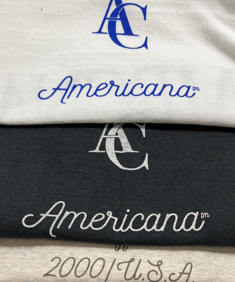 【AMERICANA】ラフィー丸胴 プリントT