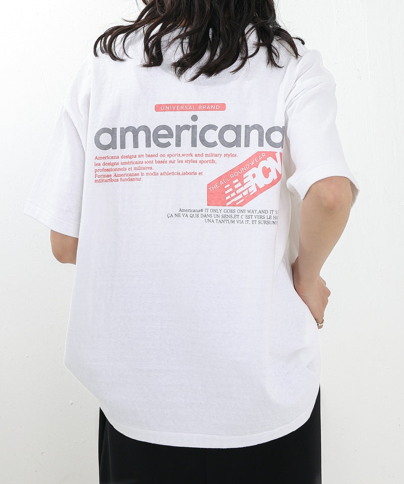 【AMERICANA】ラフィー丸胴 プリントT