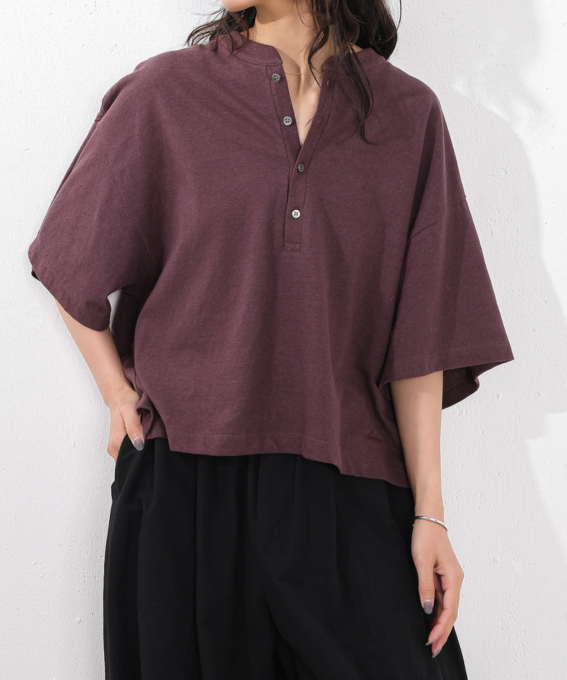 【AMERICANA】ヘンリーネックワイドT