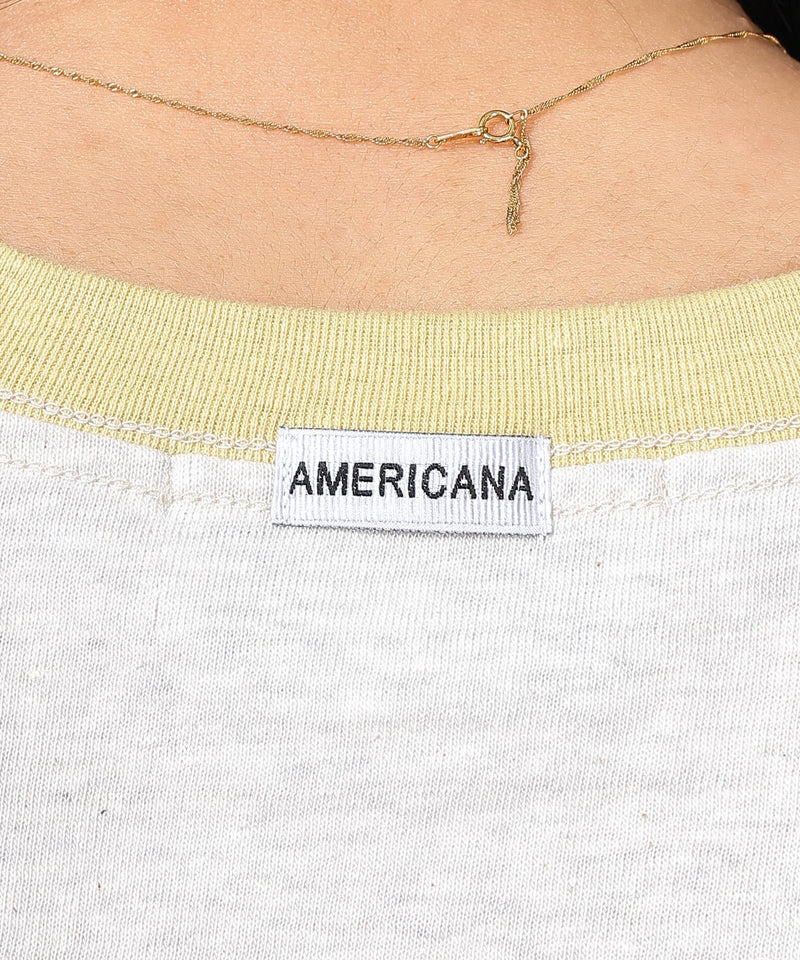 【AMERICANA】クロップド リンガーT