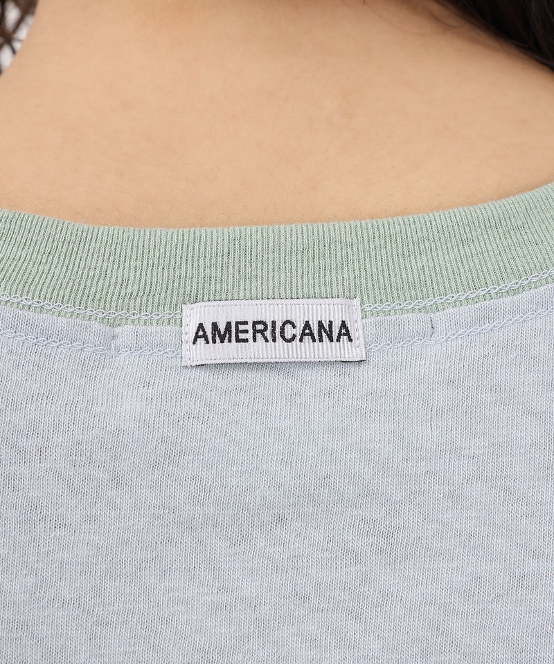 【AMERICANA】クロップド リンガーT