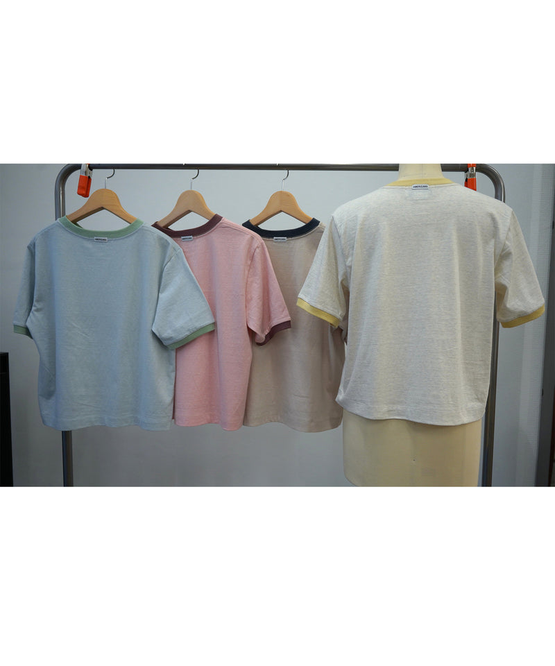 【AMERICANA】クロップド リンガーT