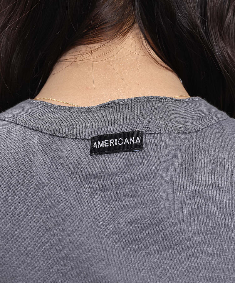【AMERICANA】クロップド ノースリーブ ヘンリーネック