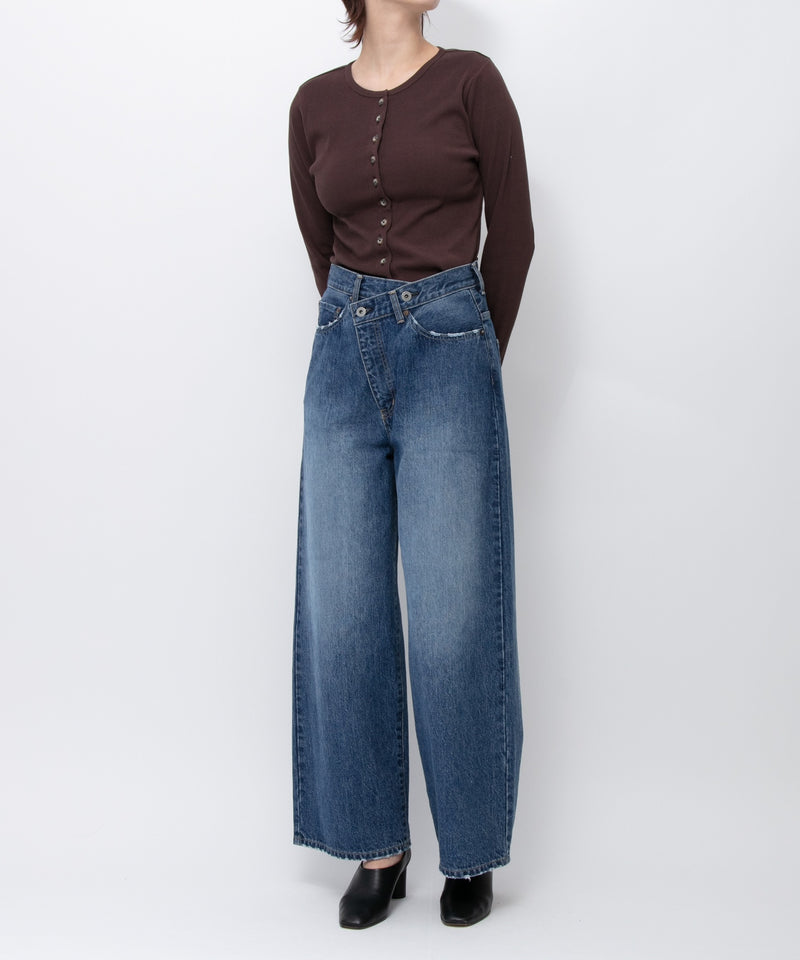 【JOHNBULL/ジョンブル】デニムアシンメトリーパンツ