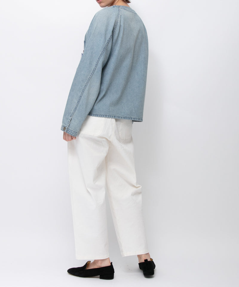 【JOHNBULL/ジョンブル】デニムノーカラーワークシャツ