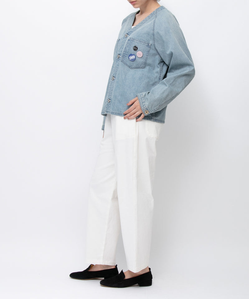 【JOHNBULL/ジョンブル】デニムノーカラーワークシャツ