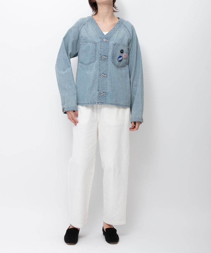 【JOHNBULL/ジョンブル】デニムノーカラーワークシャツ