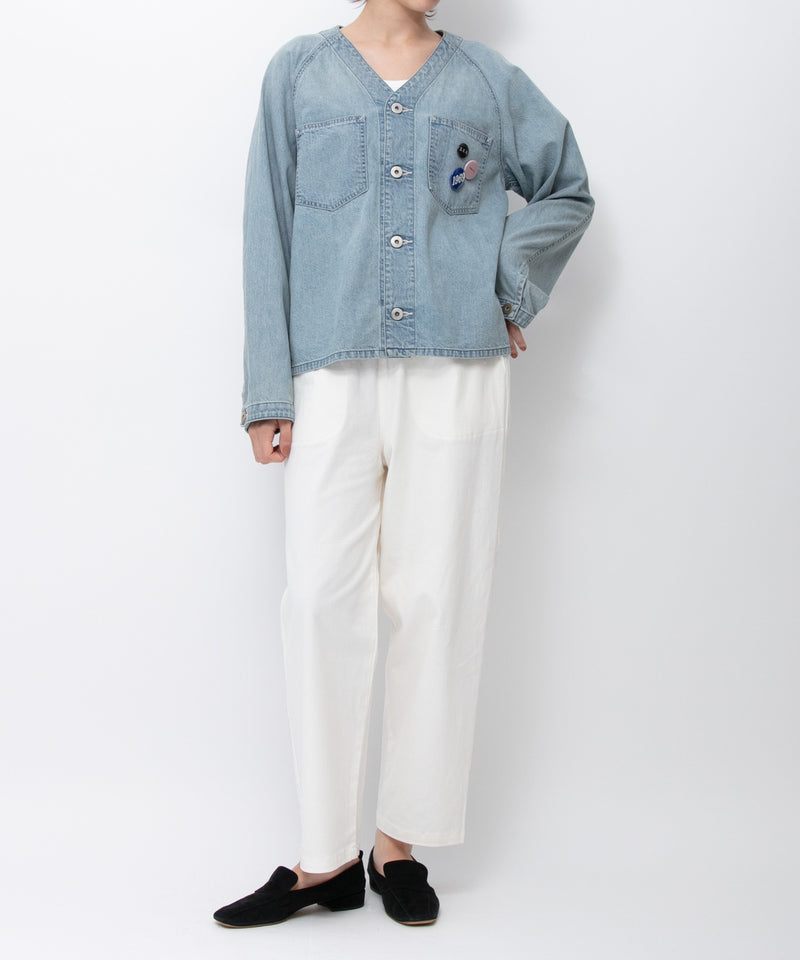 【JOHNBULL/ジョンブル】デニムノーカラーワークシャツ