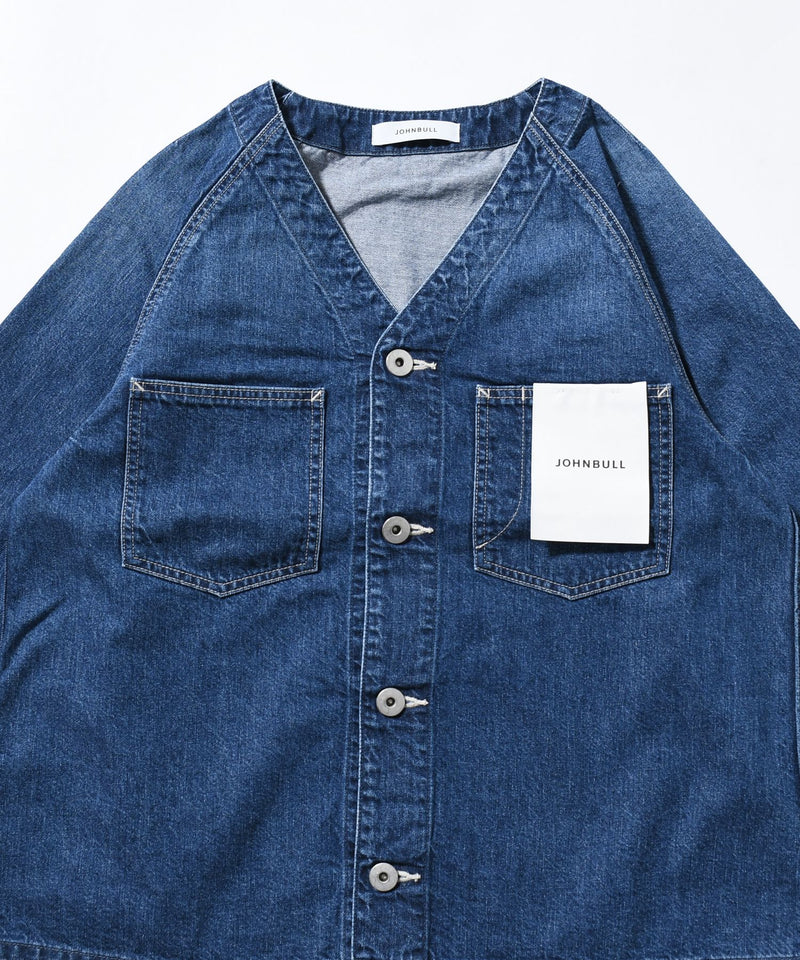 【JOHNBULL/ジョンブル】デニムノーカラーワークシャツ
