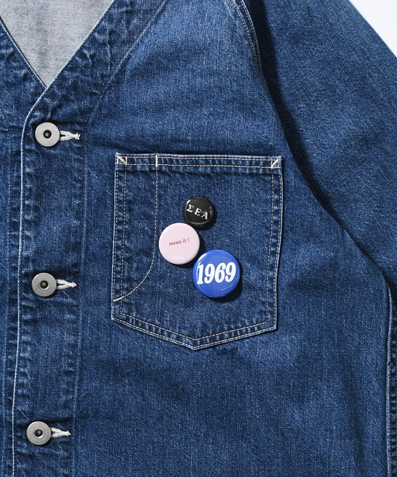 【JOHNBULL/ジョンブル】デニムノーカラーワークシャツ