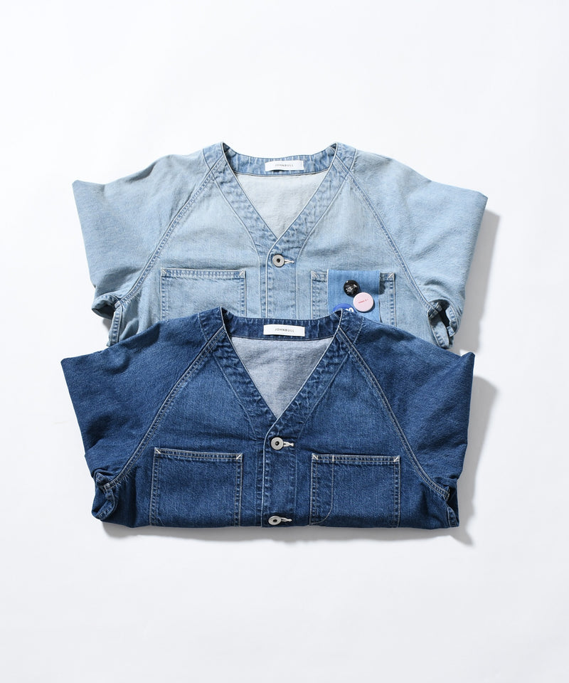 【JOHNBULL/ジョンブル】デニムノーカラーワークシャツ