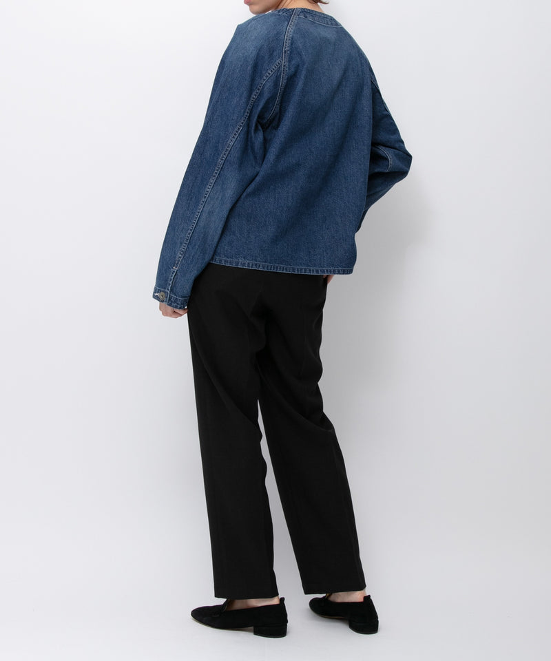 【JOHNBULL/ジョンブル】デニムノーカラーワークシャツ