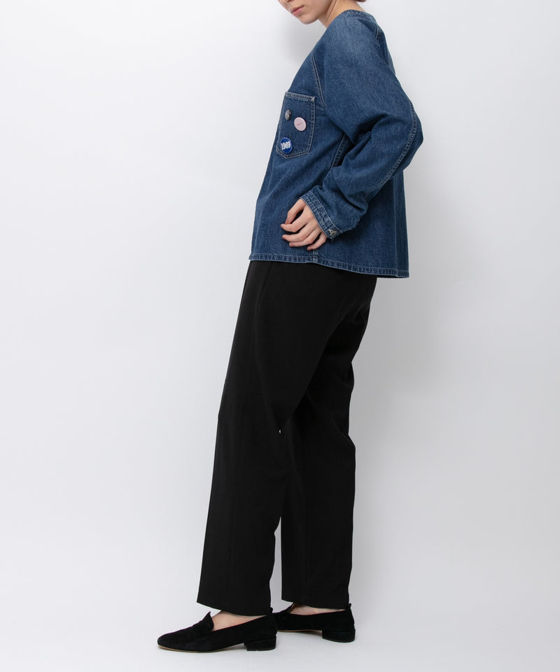 【JOHNBULL/ジョンブル】デニムノーカラーワークシャツ