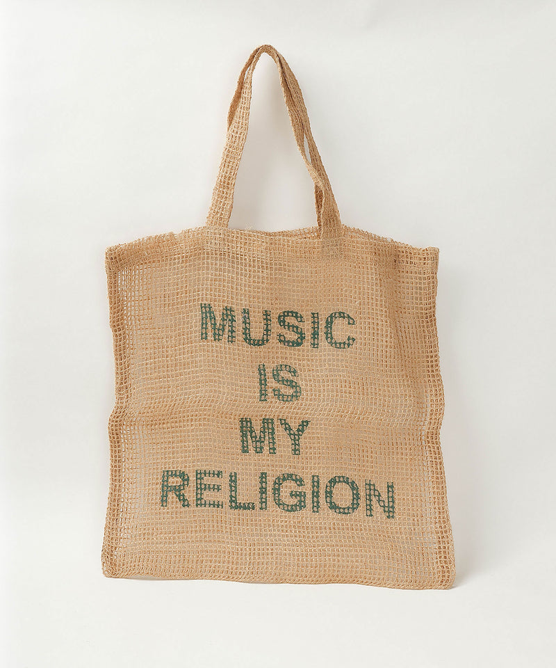 Music Is My Religion Beige+Green Print(グリーン)