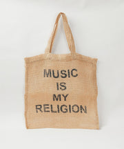 Music Is My Religion Beige+Black Print(ブラック系2)