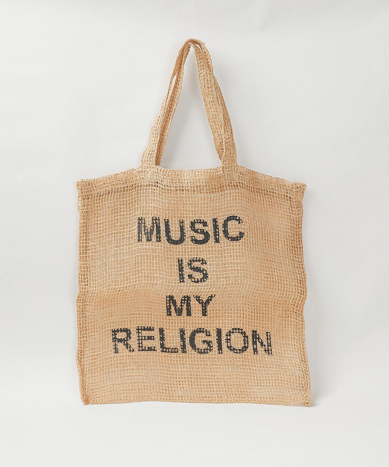 Music Is My Religion Beige+Black Print(ブラック系2)