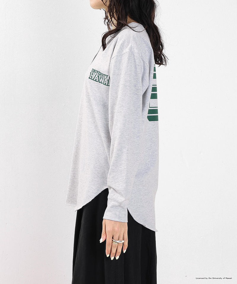 【GOOD ROCK SPEED / グッドロックスピード】UNIVERSITY OF HAWAII カレッジ ロゴプリント ヘンリーネック ロングスリーブ Tシャツ