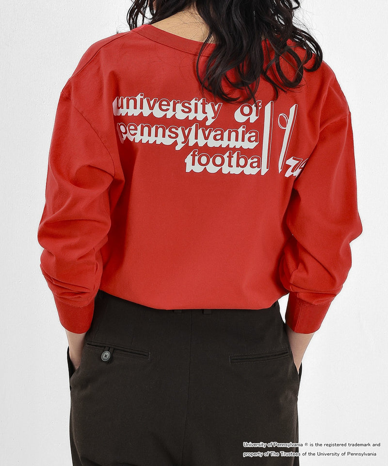 【GOOD ROCK SPEED / グッドロックスピード】UNIVERSITY OF PENNSYLVANIA カレッジ ロゴプリント ヘンリーネック ロングスリーブ Tシャツ