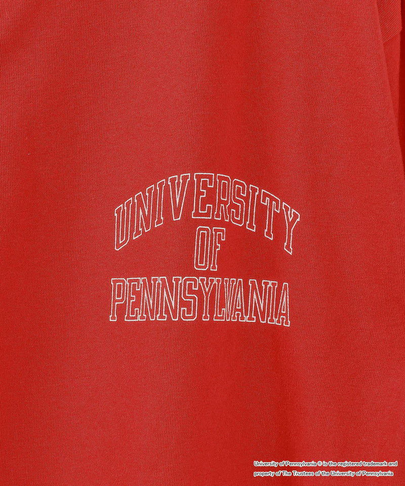 【GOOD ROCK SPEED / グッドロックスピード】UNIVERSITY OF PENNSYLVANIA カレッジ ロゴプリント ヘンリーネック ロングスリーブ Tシャツ