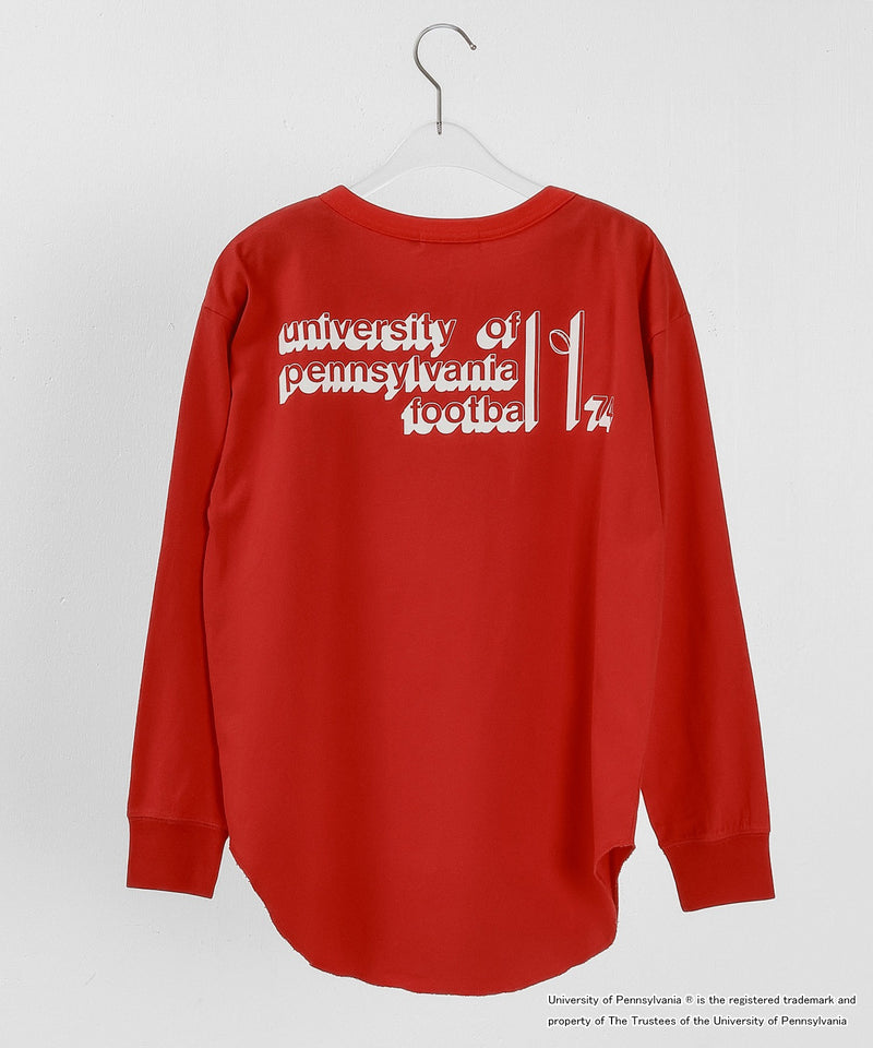 【GOOD ROCK SPEED / グッドロックスピード】UNIVERSITY OF PENNSYLVANIA カレッジ ロゴプリント ヘンリーネック ロングスリーブ Tシャツ